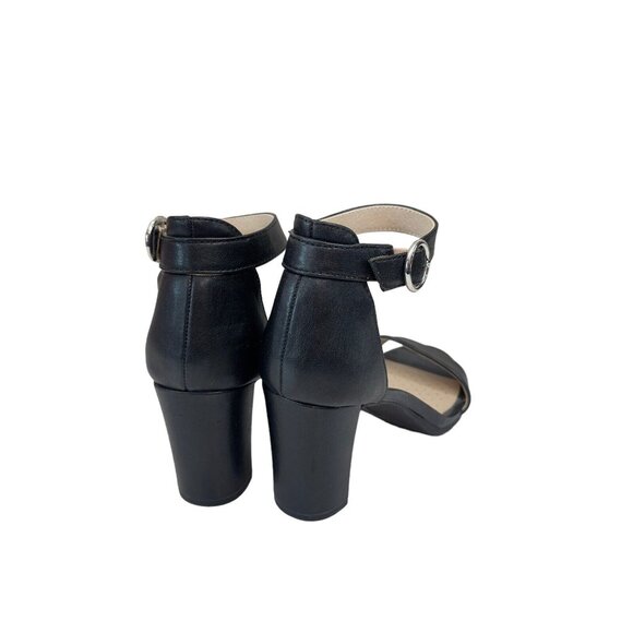 Life Stride Soft System Women SZ 8.5 WIDE Black Buckle Ankle Strap Block Heels - Picture 9 of 14